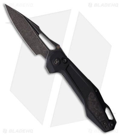 Ketuo Griffin Button Liner/Liner Lock Knife Black G-10 + CF Inlay (3.5" PVD SW)