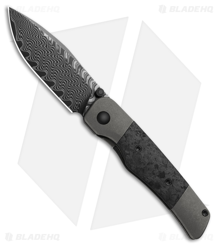 【極美品】CHCl3Chloroform KyomurasakiDarkVer. Kizer Coywolf Knife | Titanium + CF | Damascus