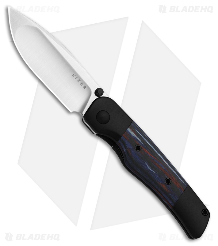 Kizer Coywolf Frame Lock Knife Black Ti/Reconstituted Wood (3.1" Satin S45VN)