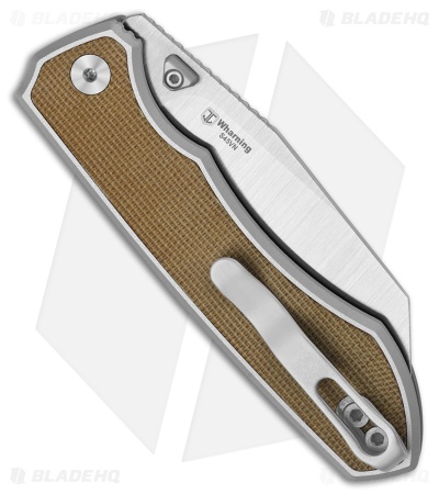 Kizer Wharning | Aluminum/Brown Norplex Micarta | Satin