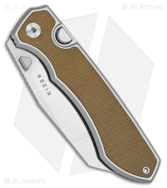 Kizer Wharning | Aluminum/Brown Norplex Micarta | Satin