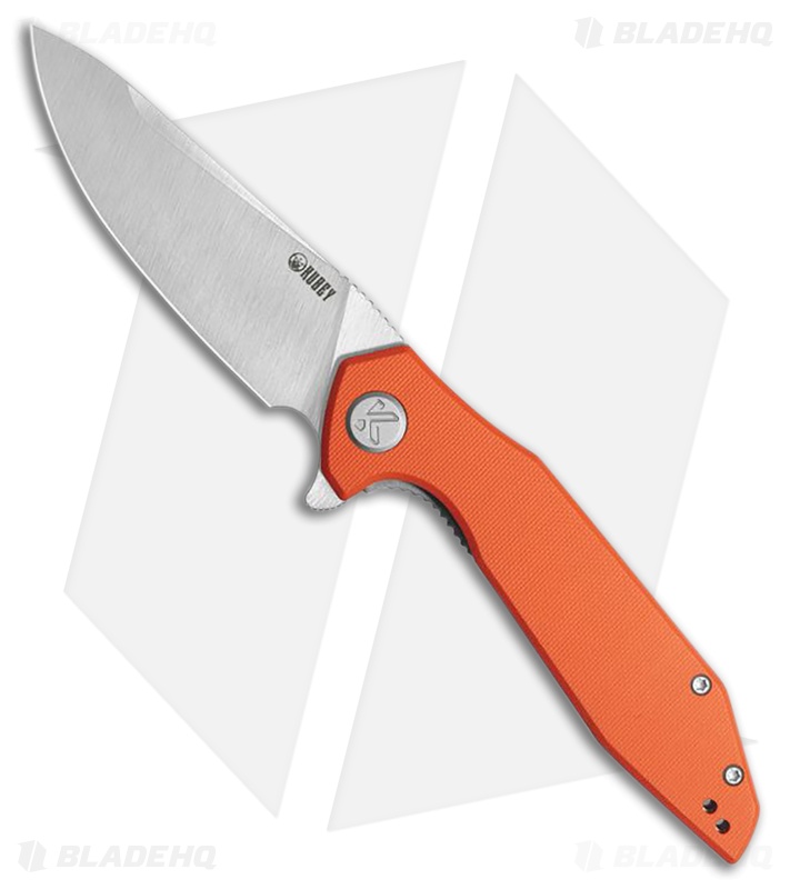 Kubey Nova Liner Lock Knife Orange G-10 (3.75" Satin 14C28N)