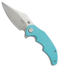 Kubey Knives Ceto Liner Lock Knife Tiffany Blue G-10 (3.5" Stonewash)