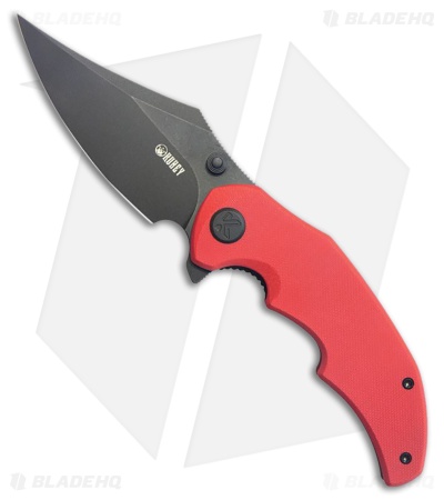 Kubey Knives Ceto Liner Lock Knife Red G-10 (3.5" Black SW)