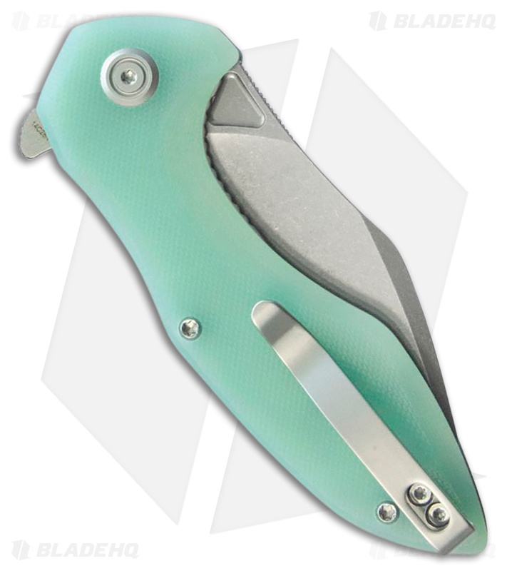 Kubey Knives Noble Liner Lock Knife Jade G-10 Stonewash
