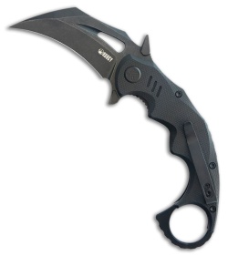 Kubey Knives Mini Wrath Liner Lock Knife Black G-10 (2.4" Black SW)