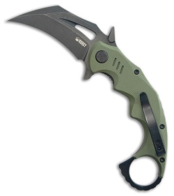 Kubey Knives Mini Wrath Liner Lock Karambit Knife OD Green G-10 (2.4&quot; Black SW) | 214803