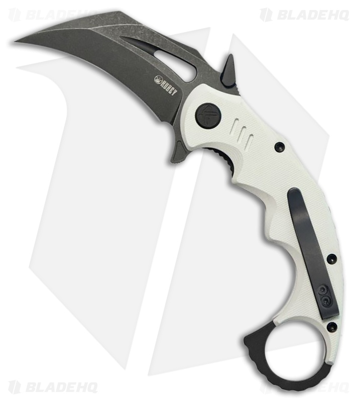 Kubey Knives Mini Wrath Knife White G-10 Black SW