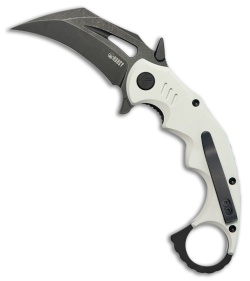 Kubey Knives Mini Wrath Liner Lock Karambit Knife White G-10 (2.4&quot; Black SW) | 214806