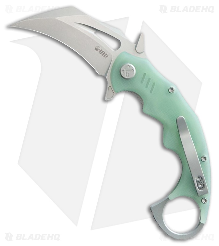 Kubey Knives Mini Wrath Liner Lock Knife Jade G-10 (2.4" Stonewash)