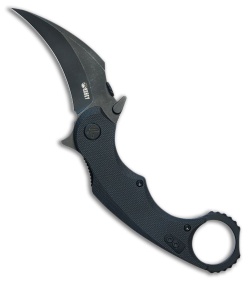 Kubey Knives Rogue Liner Lock Karambit Knife Black G-10 (2.9" Black SW)