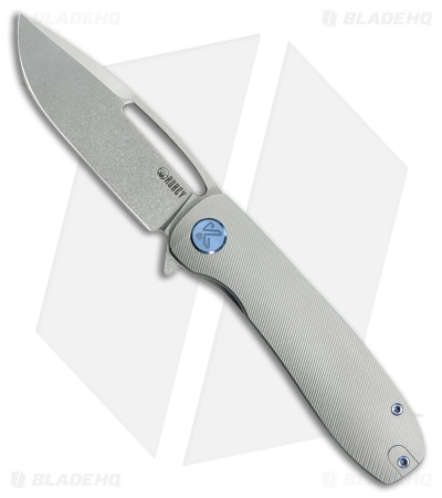 Kubey Supercell Liner Lock Knife Gray Micro Milled Ti SW
