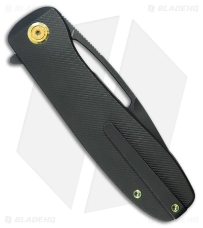 Kubey Knives Supercell Liner Lock Knife Black Micro Milled Ti (3.5" Black SW)