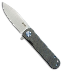 Kubey Knives NEO Frame Lock Knife Flamed Titanium (3" Satin S35VN)