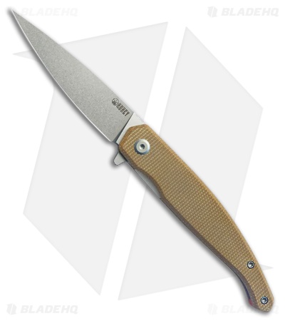 Kubey Knives MOS Hydra Liner Lock Knife Tan Micarta (3.3" SW)