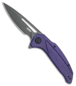 Kubey Knives Nautilus Liner Lock Knife Purple G-10 (3.5" Silver Sandblast)