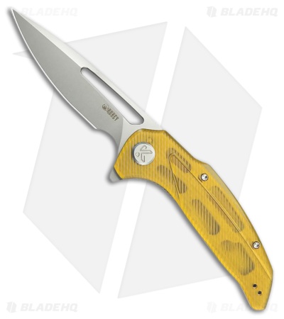 Kubey Knives Nautilus Liner Lock Knife Ultem (3.5" Silver Sandblast)