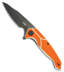 Kubey Knives Kubey Knives RBC-1 Outdoor Liner Lock Knife Orange/White G-10 (3.5" Black SW) - $56.00 at Blade HQ