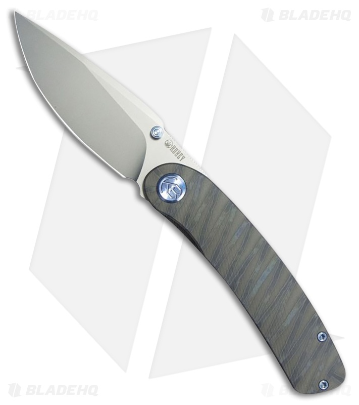 Kubey Knives Momentum Frame Lock Knife Flame Titanium (3.4" Bead Blast)