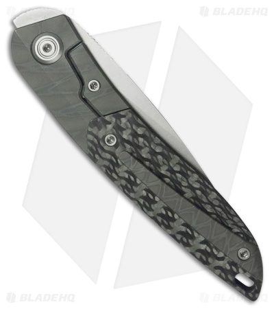 Kubey Knives Spike Frame Lock Knife Flame Ti/Twill Carbon Fiber (3.1" BB)