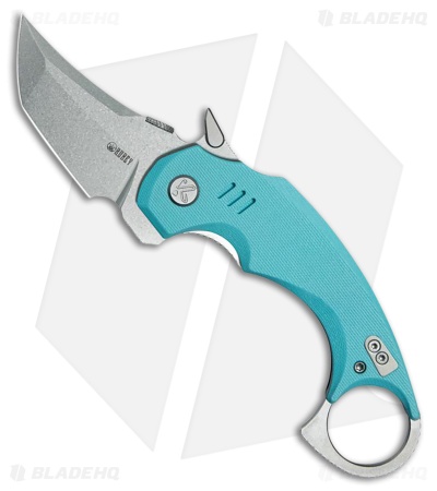 Kubey Knives Jaw Tanto Liner Lock Knife Tiffany Blue G-10 (2.5" SW)