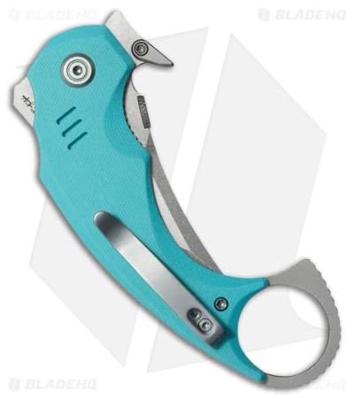 Kubey Knives Jaw Tanto Liner Lock Knife Tiffany Blue G-10 (2.5" SW)