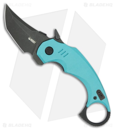 Kubey Knives Jaw Tanto Liner Lock Knife Tiffany Blue G-10 (2.5" Black SW)