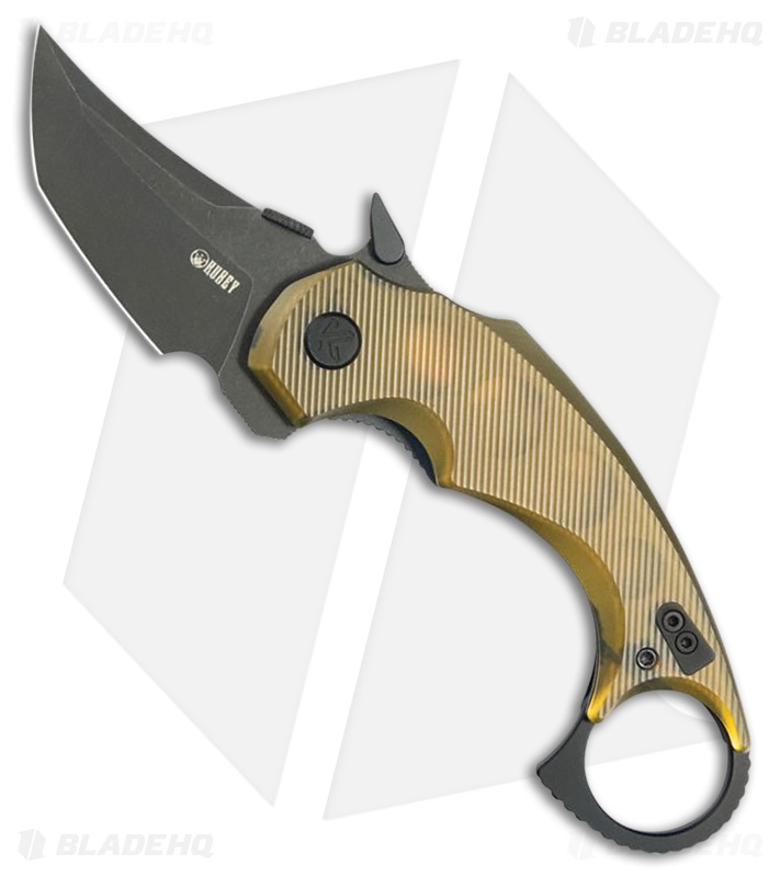 Kubey Knives Jaw Tanto Liner Lock Knife Ultem (2.5" Black SW)