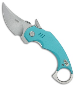 Kubey Knives Jaw Pikal Liner Lock Karambit Knife Tiffany Blue G-10 (2.5&quot; SW) | 228963