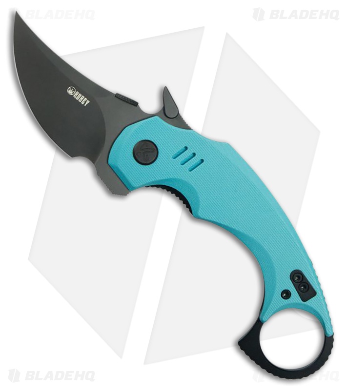 Kubey Knives Jaw Pikal Karambit Tiffany Blue G-10 BLK SW