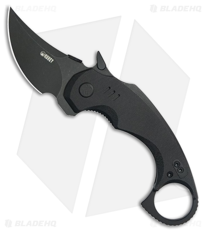 Kubey Knives Jaw Liner Lock Knife Black G-10 (2.5" Black SW)