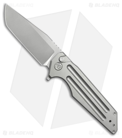Kubey Knives Relentless Button Lock Knife Titanium (3.5" Bead Blast)