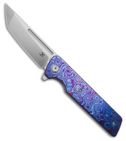 Kansept Knives Anomaly Tanto Frame Lock Knife Timascus (3.1" Satin) K2038T7