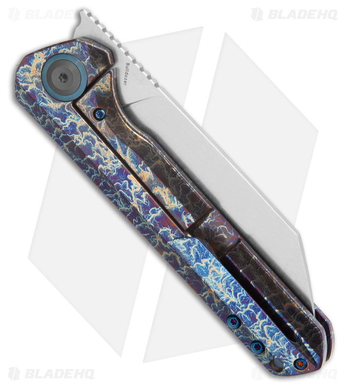 Kansept Knives Bulldozer Frame Lock Knife Lightning Strike Ti (3.5" Stonewash)