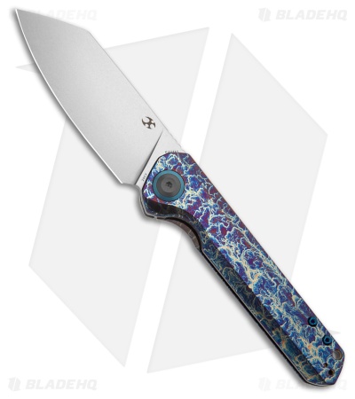 Kansept Knives Bulldozer Frame Lock Knife Lightning Strike Ti (3.5" Stonewash)