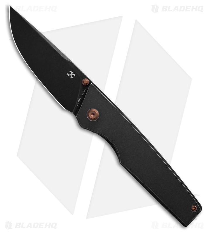 Kansept Knives Chimera Frame Lock Knife Blackwash Titanium (3.15" Black SW)