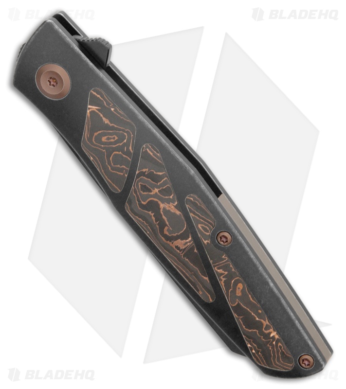 Kansept Knives Cru Knife Blackwash Titanium/Copper CF