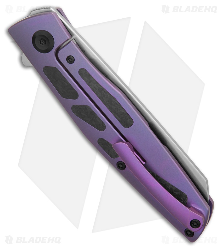 Kansept Knives Cru Knife Purple Anodized Ti/Shred CF