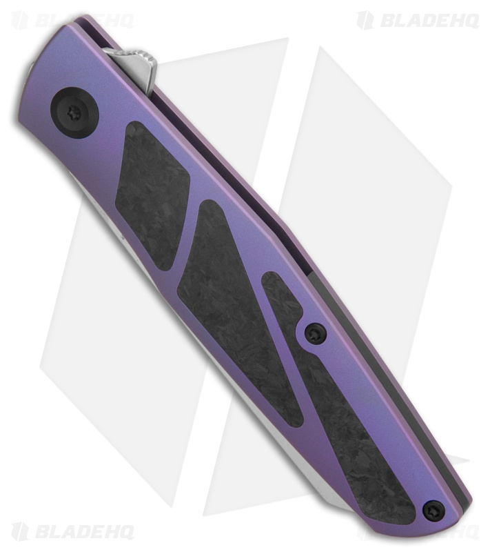 Kansept Knives Cru Knife Purple Anodized Ti/Shred CF