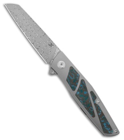Kansept Knives Cru Frame Lock Knife Titanium + Arctic Storm FC (3.5" Damascus)