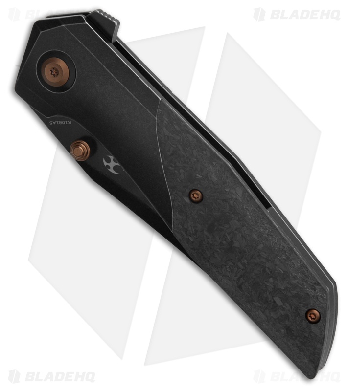 Kansept Knives Deadite Frame Lock Knife Blackwash Ti + Shred CF (3.5" Black SW)