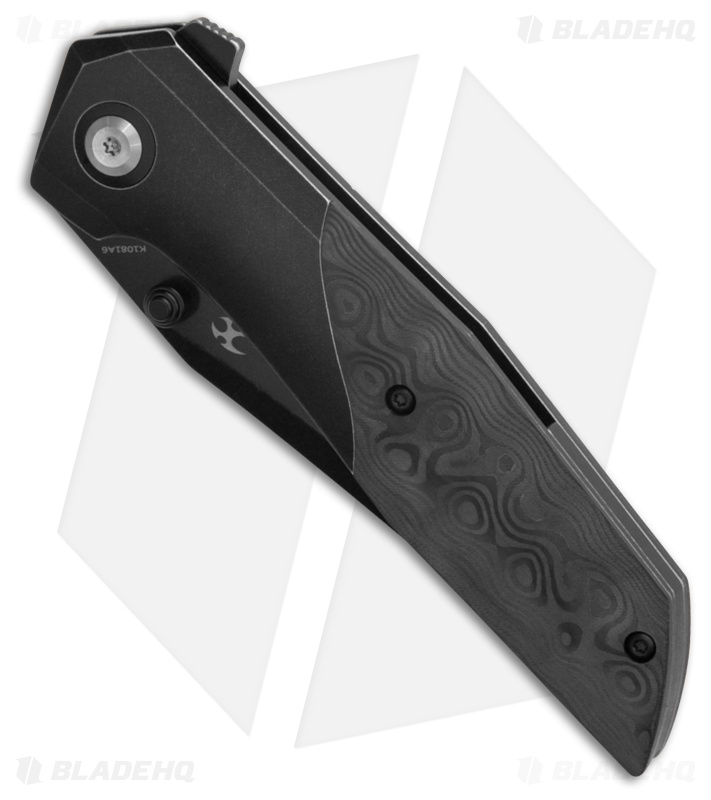 Kansept Knives Deadite Frame Lock Knife Blackwash Ti + Rose CF (3.5" Black SW)