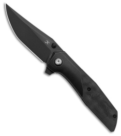 Kansept Knives Deadite Frame Lock Knife Blackwash Ti + Rose CF (3.5" Black SW)
