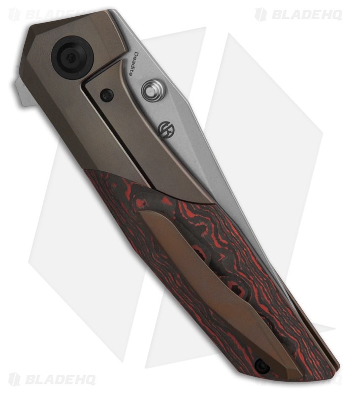 Kansept Knives Deadite Frame Lock Knife Bronze Ti + Lava Flow CF (3.5" SW)