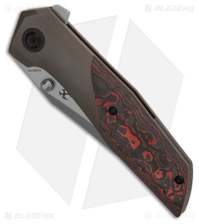 Kansept Knives Deadite Frame Lock Knife Bronze Ti + Lava Flow CF (3.5" SW)