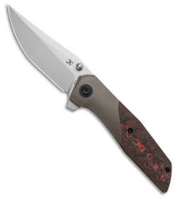 Kansept Knives Deadite Frame Lock Knife Bronze Ti + Lava Flow CF (3.5" SW)