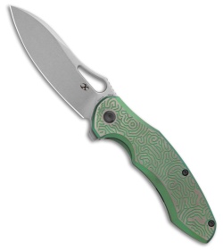 Kansept Knives Echis Frame Lock Knife Green Anodized textured Ti (3.5" SW)