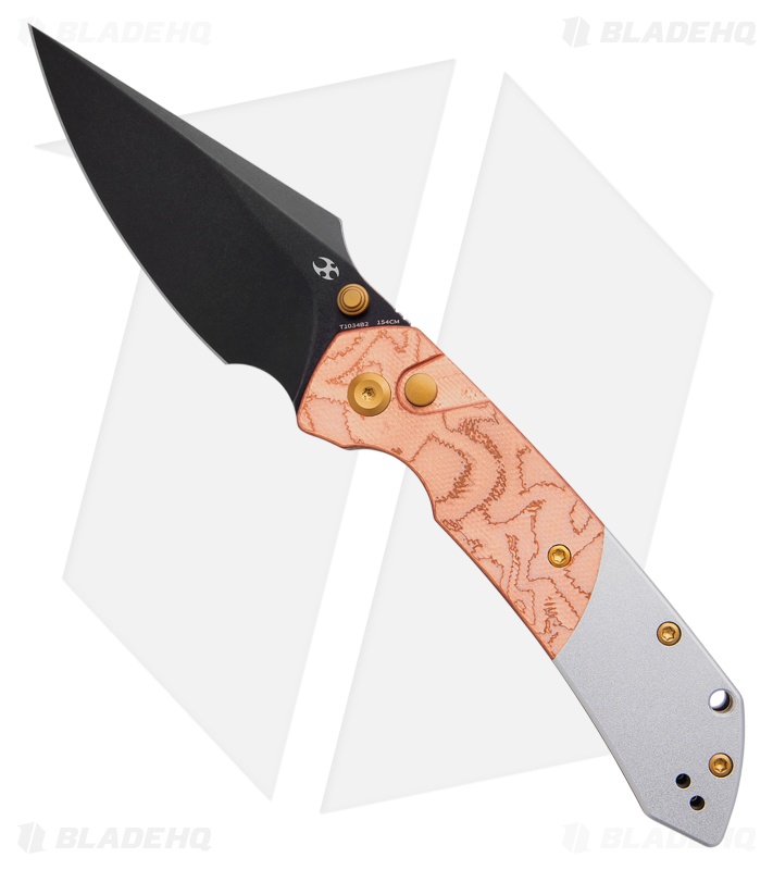 Kansept Knives Fenrir Button Lock Knife Copper Foil G-10