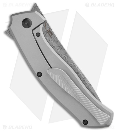 Kansept Knives HAVORN Frame Lock Knife Black and White CF/Ti (3.4" Damascus)