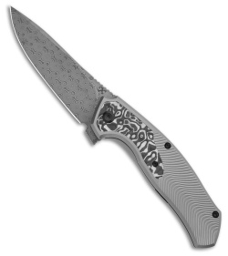 Kansept Knives HAVORN Frame Lock Knife Black and White CF/Ti (3.4" Damascus)
